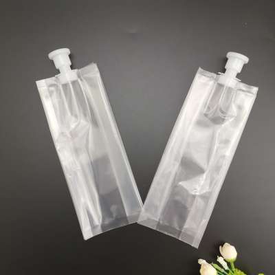 no printing 200ml 300ml medical grade plastic side gusset packaging bag transparent spout pouch alcohol spout pouch