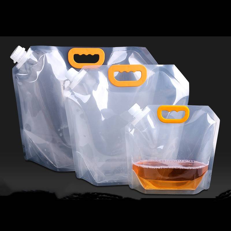 Rts 4l 5l Accept Customized Transparent Water Spout Pouch Outdoor Use Gas Drinking Flexible Plastic Beverage Bag