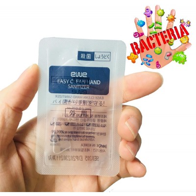 Small bags 2ml 3ml 5ml 10ml of disposable hand sanitizer water free easy use portable 75% alcohol disinfectant