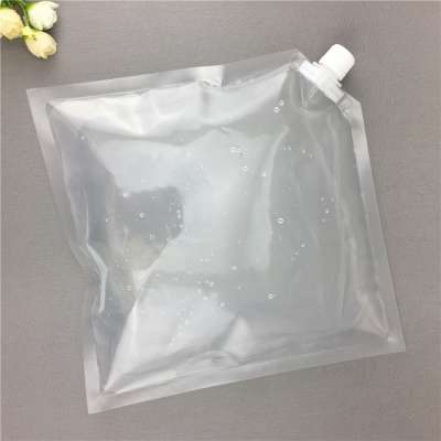 PH solution packaging heat seal bag with nozzle transparent spout pouches orange juice pack spout plastic bag with 16mm spout